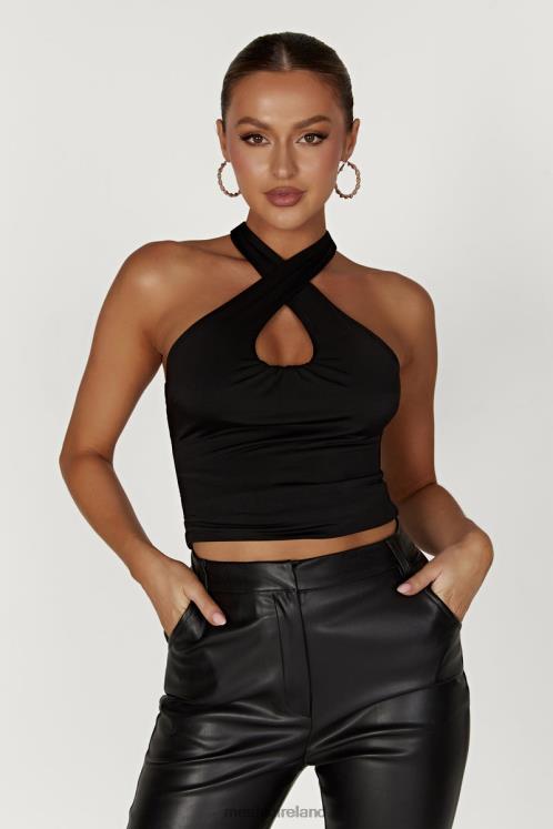 Meshki Ailsa Keyhole Halter Top Clothing Black 6DX22944