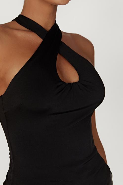 Meshki Ailsa Keyhole Halter Top Clothing Black 6DX22944