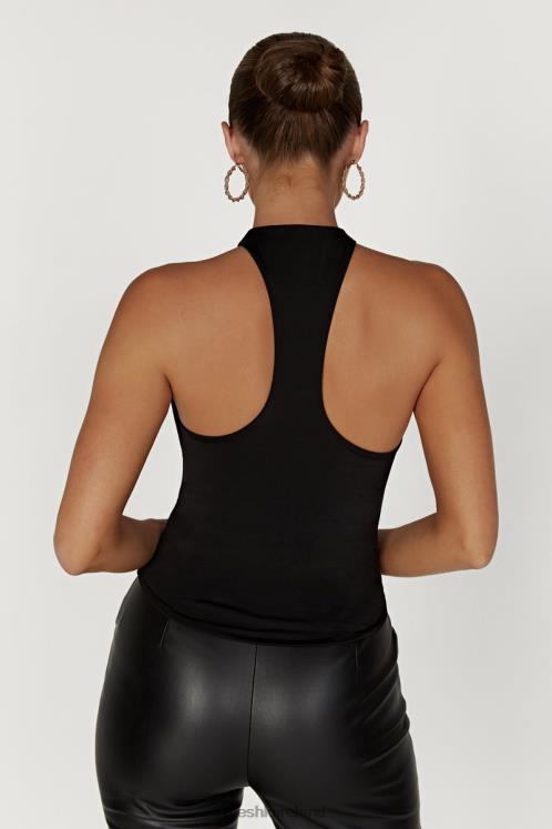 Meshki Ailsa Keyhole Halter Top Clothing Black 6DX22944