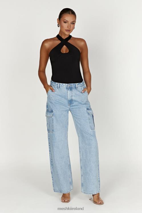 Meshki Ailsa Keyhole Halter Top Clothing Black 6DX22944