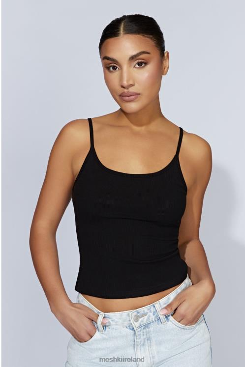 Meshki Alexis Ribbed Cami Longline Top Clothing Black 6DX221146