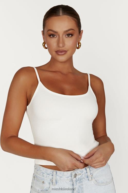 Meshki Alexis Ribbed Cami Longline Top Clothing White 6DX221121