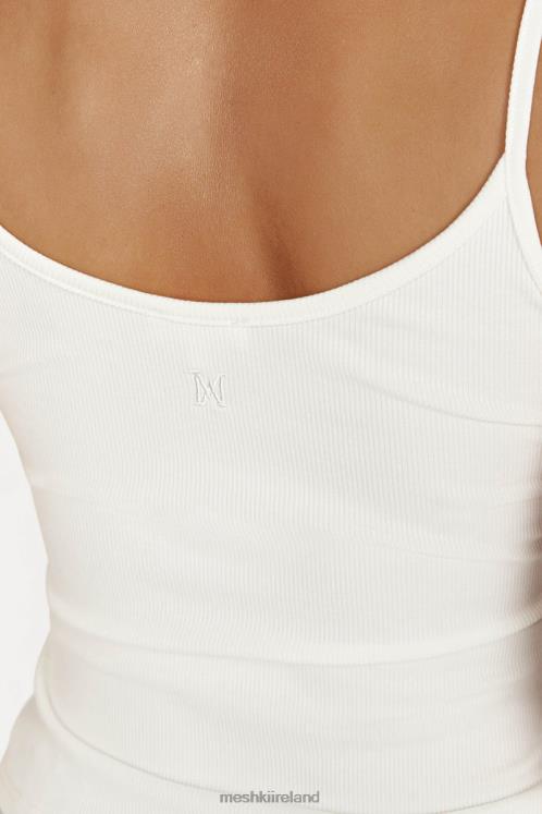 Meshki Alexis Ribbed Cami Longline Top Clothing White 6DX221121
