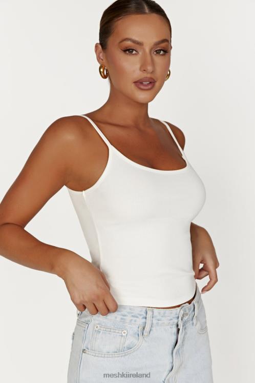 Meshki Alexis Ribbed Cami Longline Top Clothing White 6DX221121