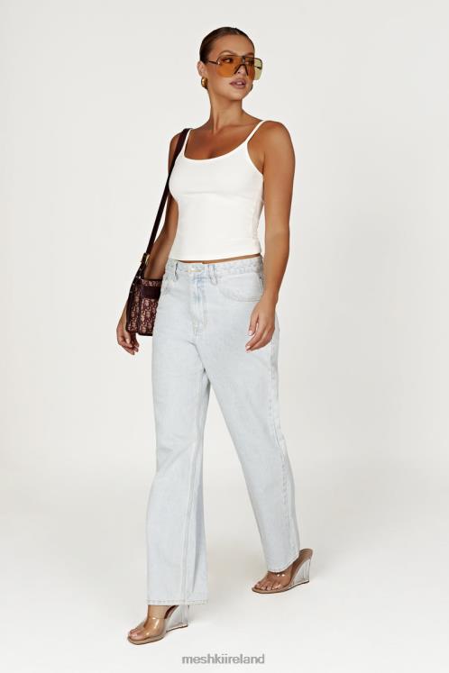 Meshki Alexis Ribbed Cami Longline Top Clothing White 6DX221121