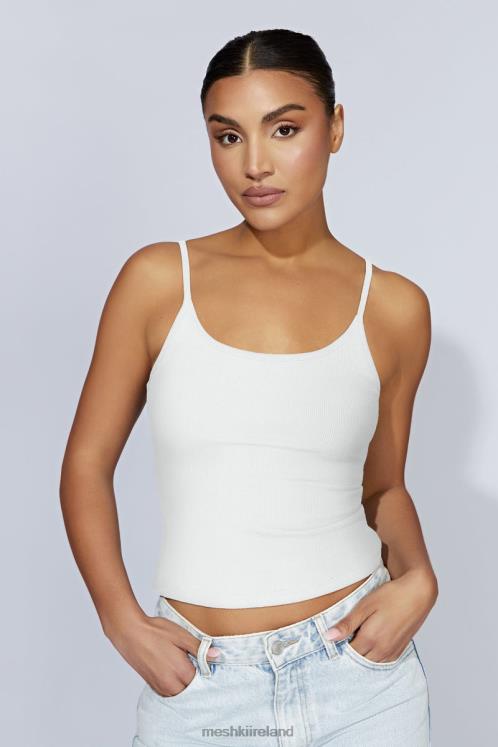 Meshki Alexis Ribbed Cami Longline Top Clothing White 6DX221121