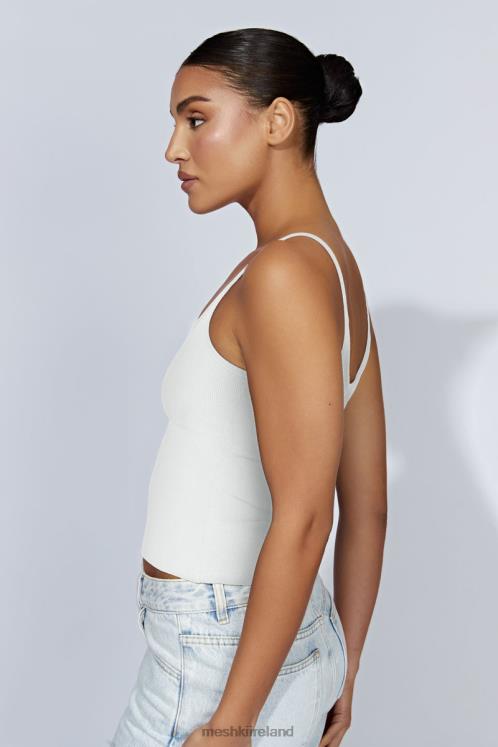Meshki Alexis Ribbed Cami Longline Top Clothing White 6DX221121
