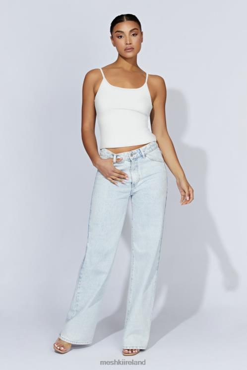 Meshki Alexis Ribbed Cami Longline Top Clothing White 6DX221121