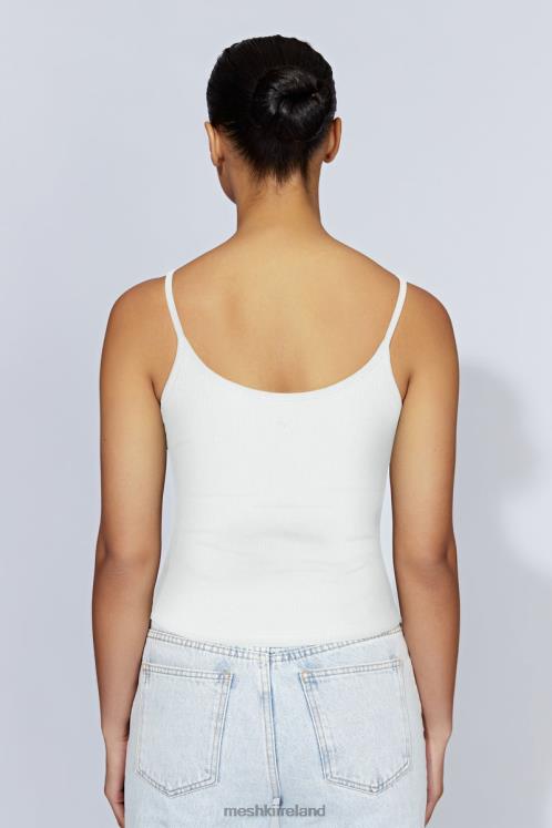 Meshki Alexis Ribbed Cami Longline Top Clothing White 6DX221121