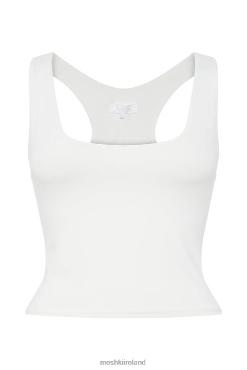 Meshki Alyssa Racer Back Top Clothing White 6DX221166