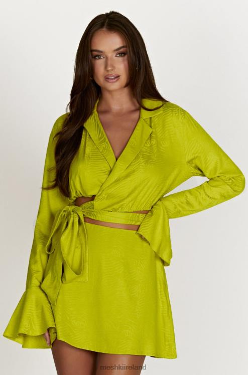 Meshki Annalise Wrap Top Clothing Chartreuse 6DX221047