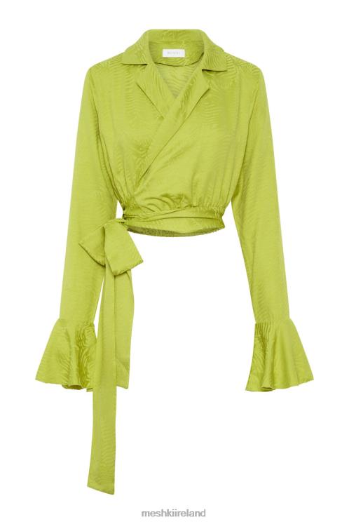 Meshki Annalise Wrap Top Clothing Chartreuse 6DX221047