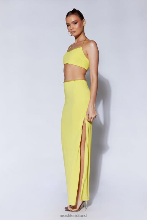 Meshki Arya Diamante Rope Halter Top Clothing Chartreuse 6DX221041