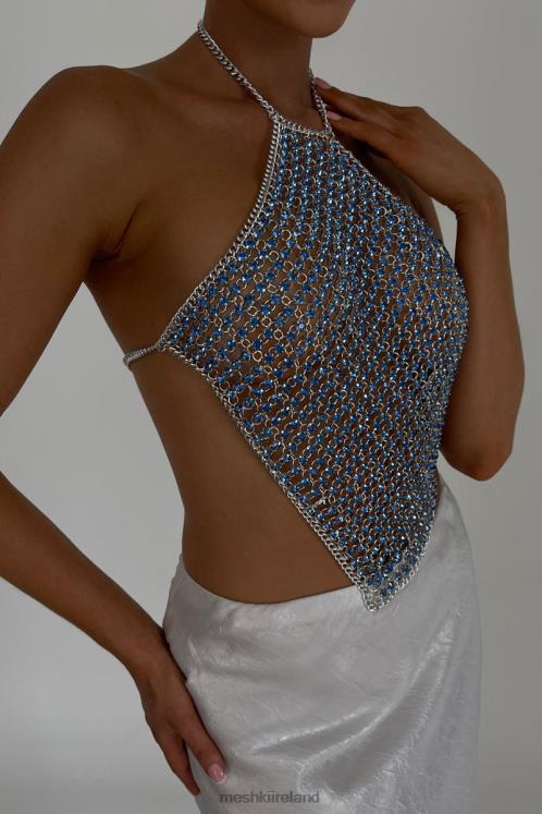 Meshki Asteria Diamante Halter Top Clothing Powder Blue 6DX22959