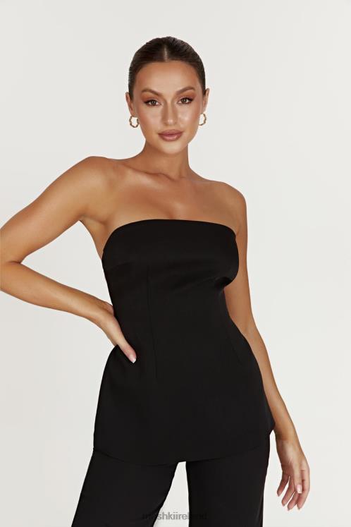 Meshki Astrid Strapless Back Tie Top Clothing Black 6DX22862