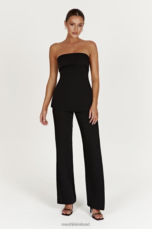 Meshki Astrid Strapless Back Tie Top Clothing Black 6DX22862