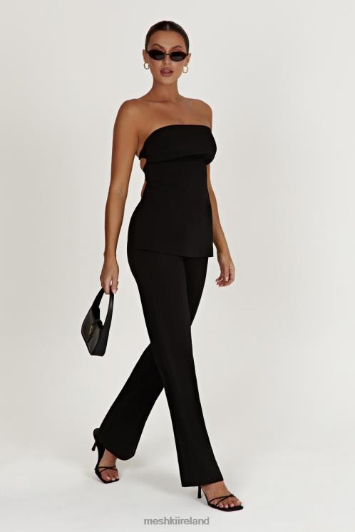 Meshki Astrid Strapless Back Tie Top Clothing Black 6DX22862