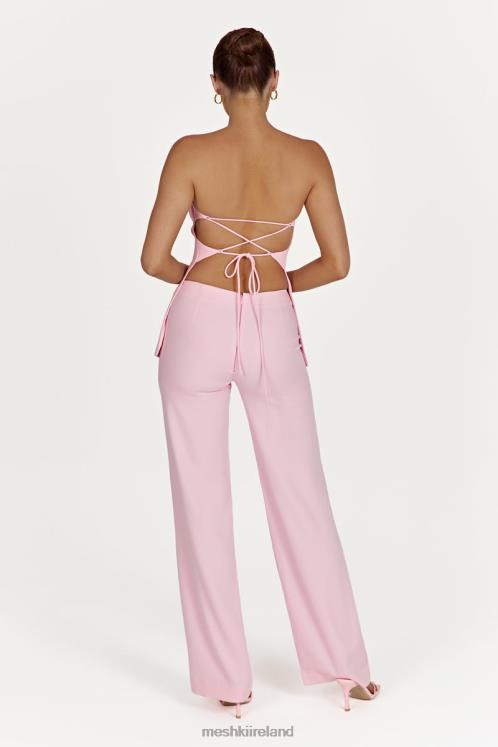 Meshki Astrid Strapless Back Tie Top Clothing Blush Pink 6DX22892
