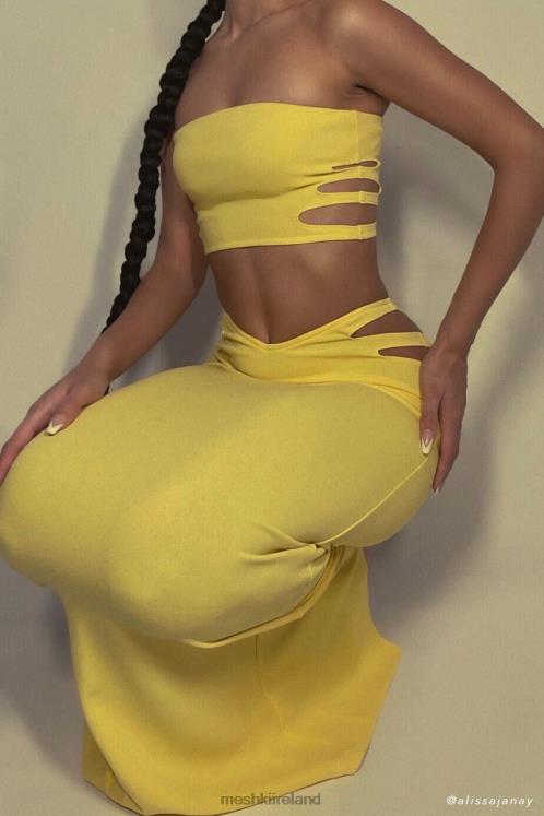Meshki Audrina Cut Out Bandeau Top Clothing Yellow 6DX221190