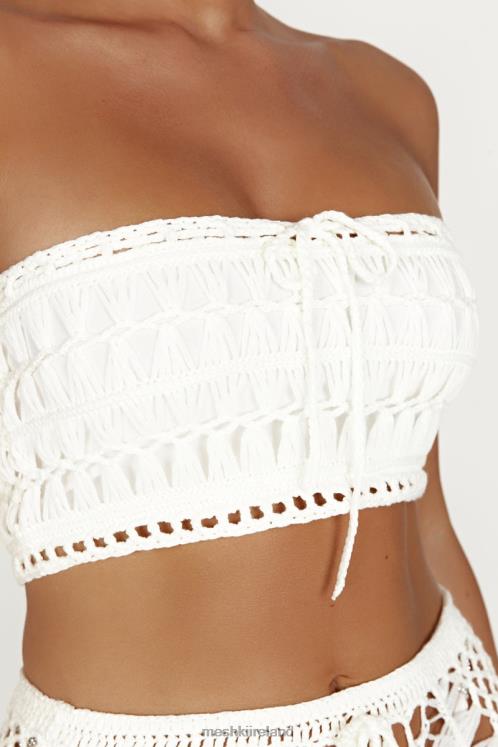 Meshki Bonnie Crochet Bandeau Top Clothing White 6DX22864