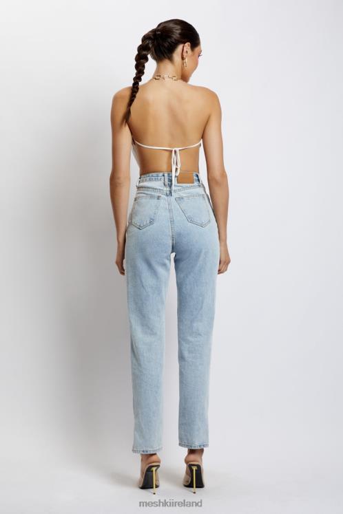 Meshki Brianna Cowl Gold Chain Top Clothing White 6DX221181