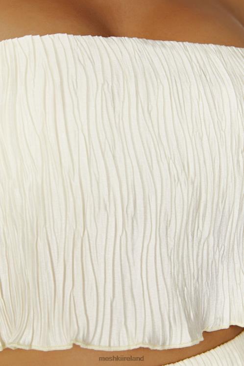 Meshki Brigid Plisse Bandeau Top Clothing Ivory 6DX22825