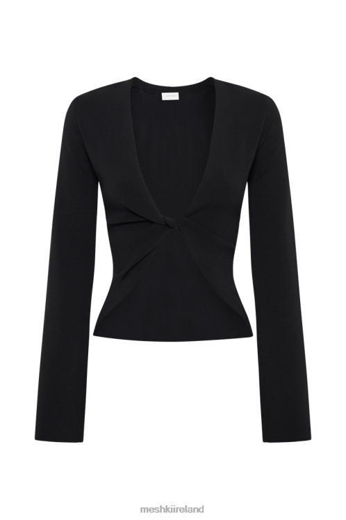 Meshki Carol Knit Twist Long Sleeve Top Clothing Black 6DX22831
