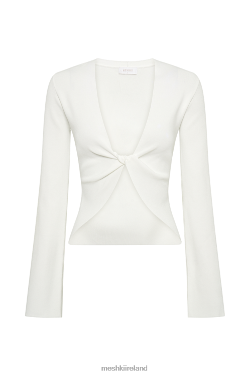 Meshki Carol Knit Twist Long Sleeve Top Clothing White 6DX22824