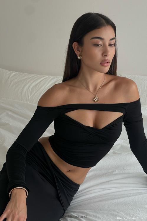 Meshki Ceri Off Shoulder Long Sleeve Top Clothing Black 6DX22856