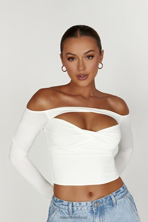Meshki Ceri Off Shoulder Long Sleeve Top Clothing White 6DX22934