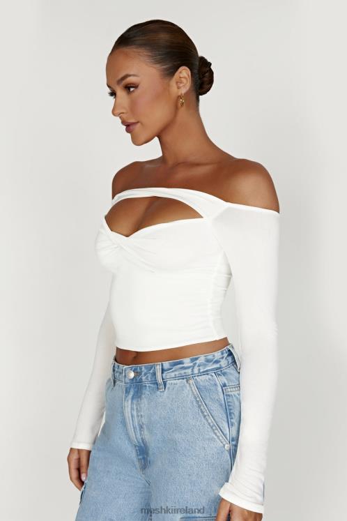 Meshki Ceri Off Shoulder Long Sleeve Top Clothing White 6DX22934