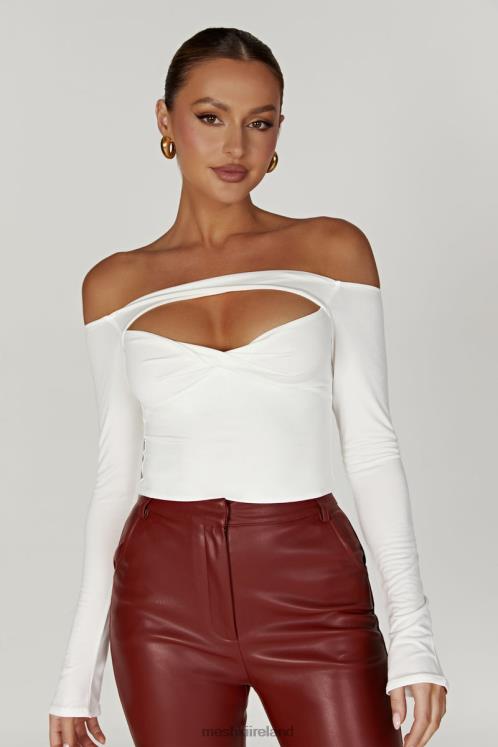 Meshki Ceri Off Shoulder Long Sleeve Top Clothing White 6DX22934