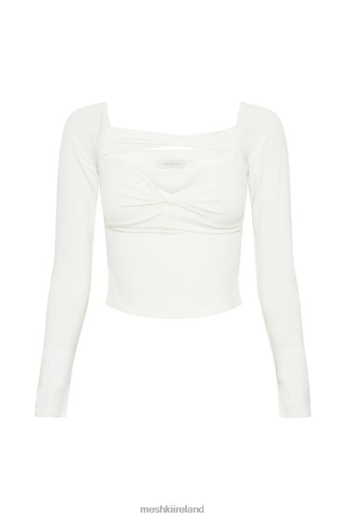 Meshki Ceri Off Shoulder Long Sleeve Top Clothing White 6DX22934