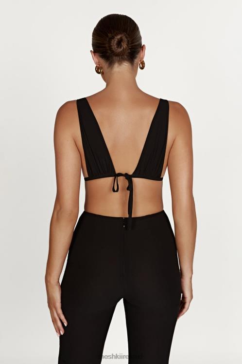 Meshki Daisie Chiffon Top Clothing Black 6DX221211