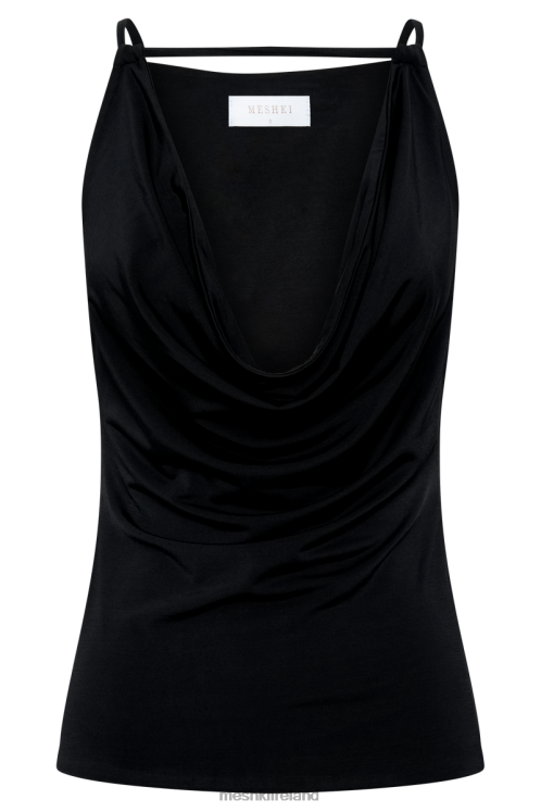 Meshki Deanna Slinky Longline Top Clothing Black 6DX22955