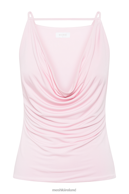 Meshki Deanna Slinky Longline Top Clothing Candy Pink 6DX221215