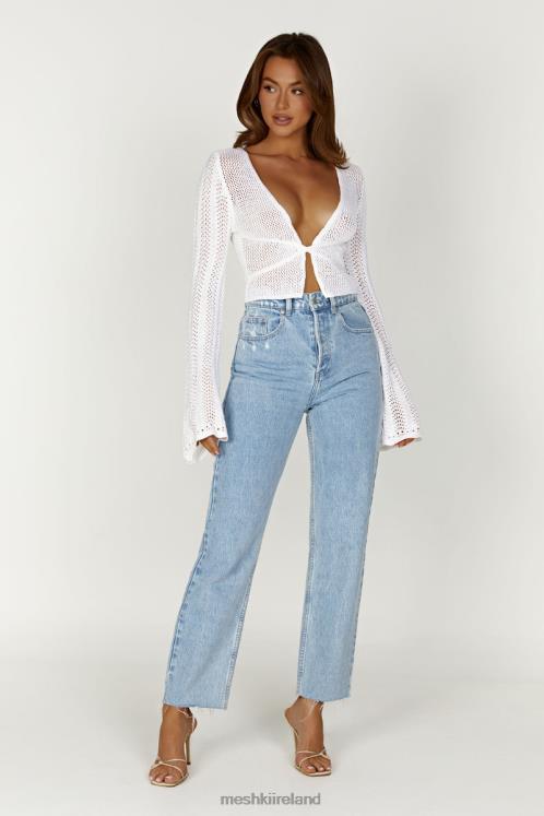 Meshki Debra Mixed Yarn Top Clothing White 6DX22858