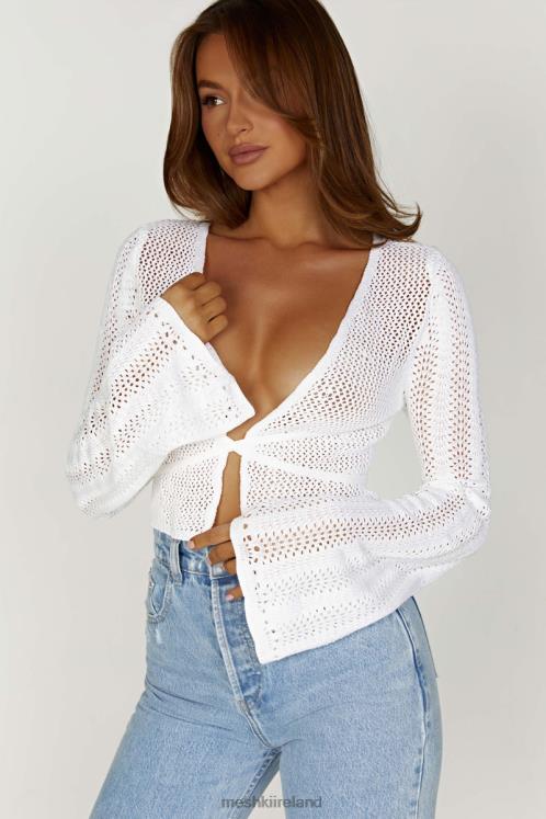 Meshki Debra Mixed Yarn Top Clothing White 6DX22858