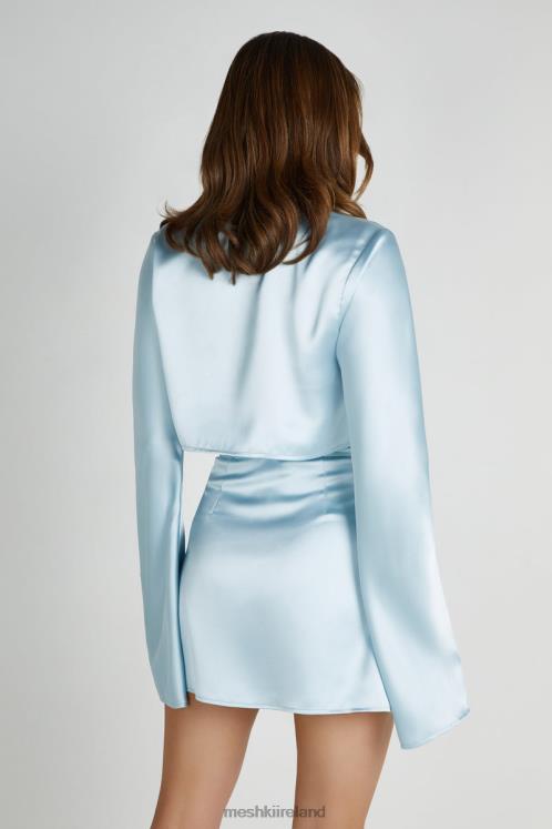 Meshki Elaine Satin Long Sleeve Top Clothing Arctic Blue 6DX22835