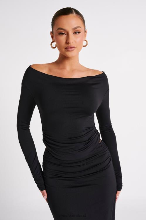 Meshki Emma Recycled Nylon Long Sleeve Top Clothing Black 6DX22769