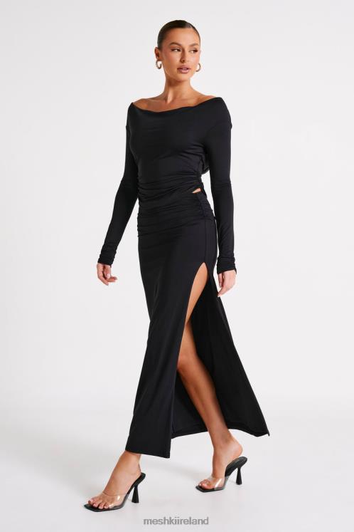 Meshki Emma Recycled Nylon Long Sleeve Top Clothing Black 6DX22769