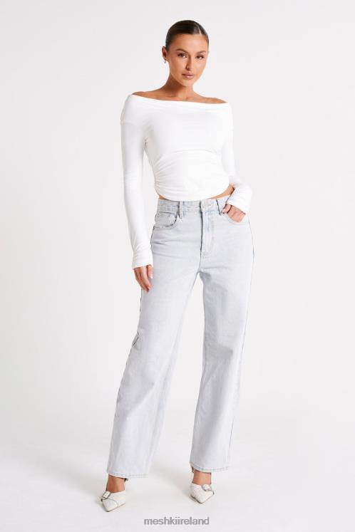 Meshki Emma Recycled Nylon Long Sleeve Top Clothing White 6DX22751