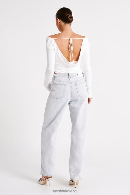 Meshki Emma Recycled Nylon Long Sleeve Top Clothing White 6DX22751