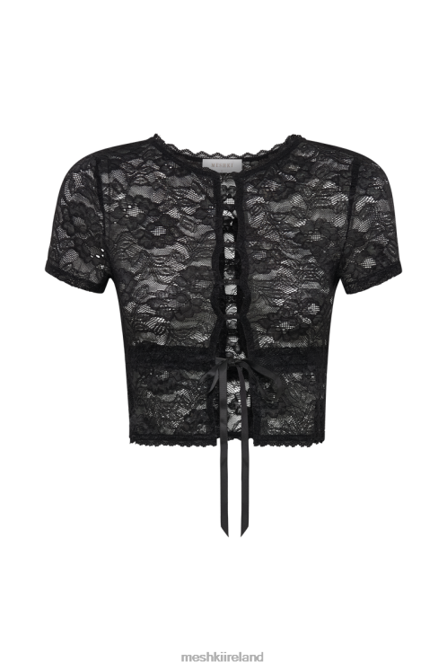 Meshki Farrah Stretch Lace Vintage Top Clothing Black 6DX22822