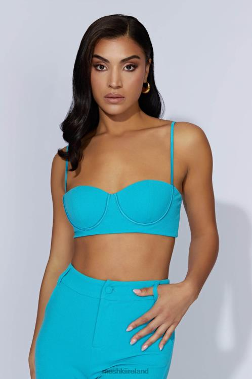 Meshki Fiorella Crepe Bustier Top Clothing Aquamarine 6DX221060
