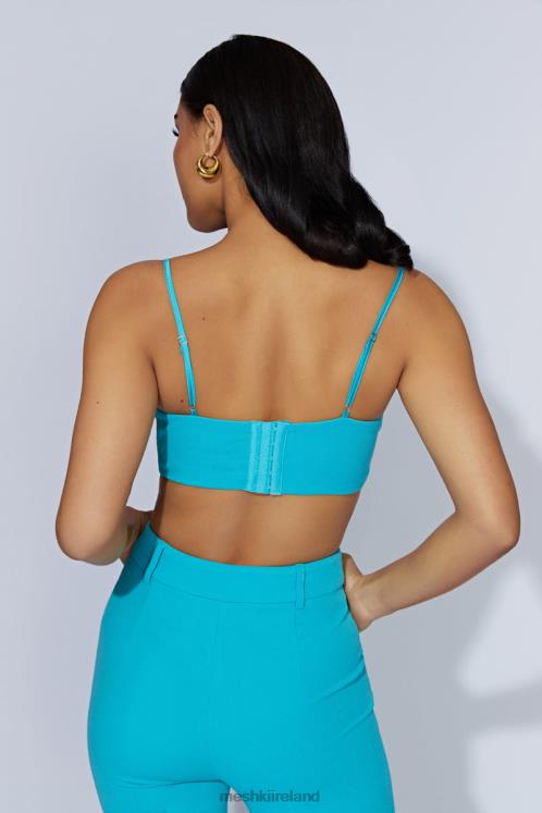 Meshki Fiorella Crepe Bustier Top Clothing Aquamarine 6DX221060