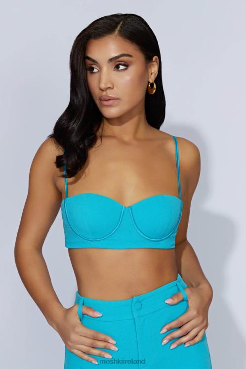 Meshki Fiorella Crepe Bustier Top Clothing Aquamarine 6DX221060