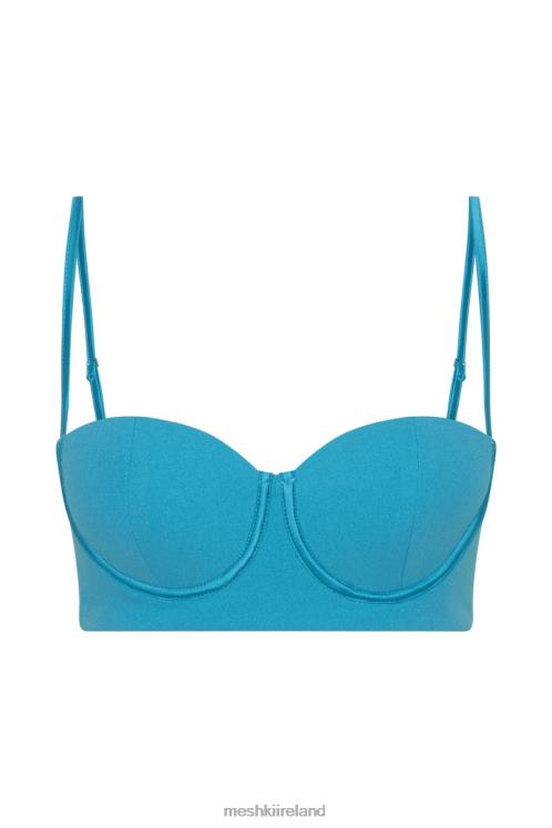 Meshki Fiorella Crepe Bustier Top Clothing Aquamarine 6DX221060