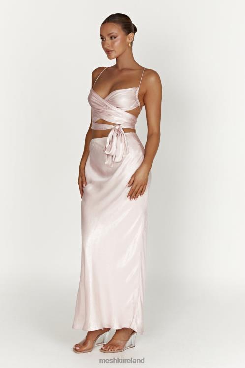 Meshki Georgie Wrap Over Tie Top Clothing Blush Pink 6DX22958