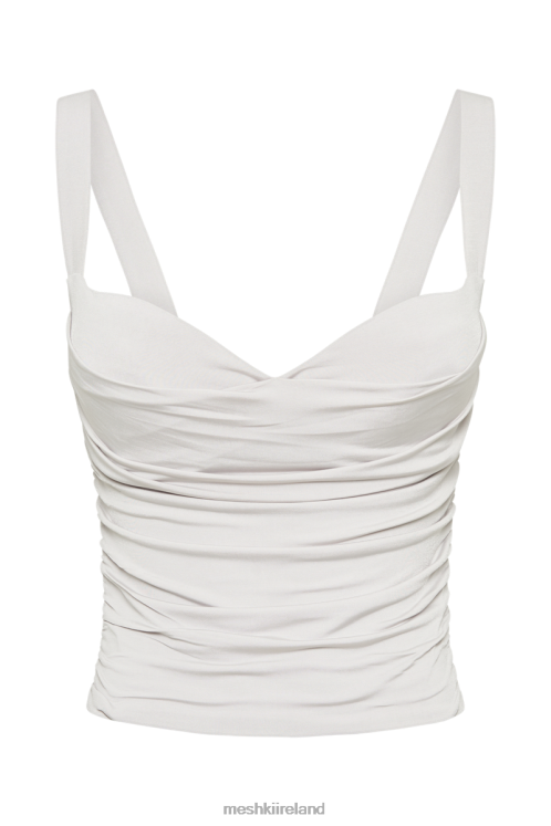 Meshki Hailey Slinky Long Line Sweetheart Top Clothing Ice Grey 6DX22763